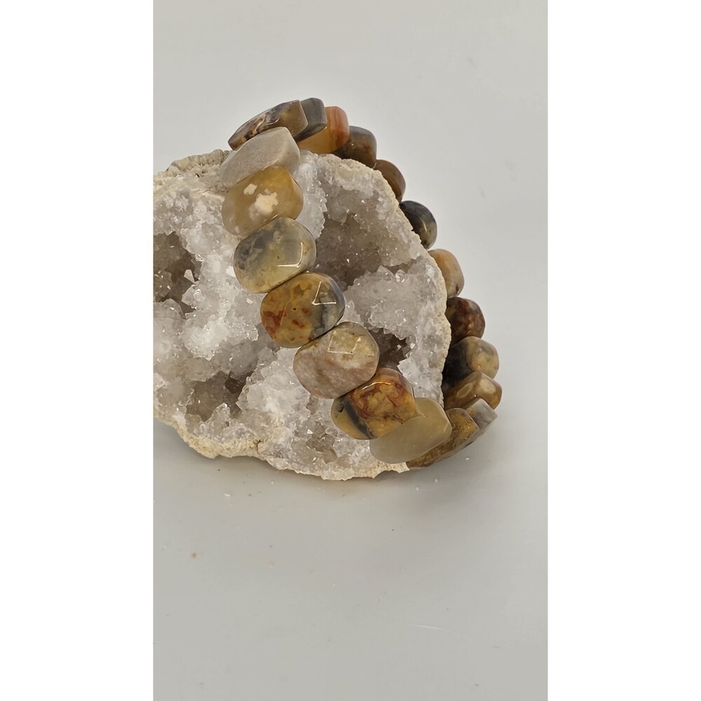 Crazy Lace Agate Soft Bangle